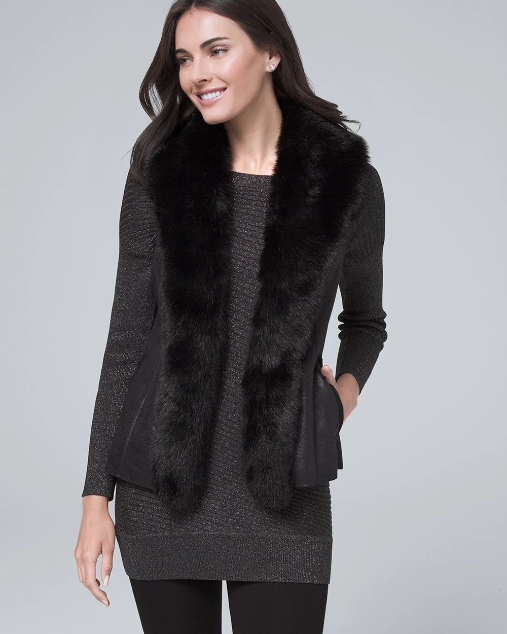 White house black market fur vest new arrivals